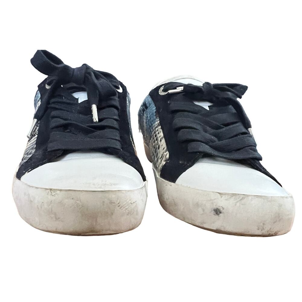 Zadig & Voltaire Wild Blue Python Snakeskin Lace Up Sneakers Leather Shoes 39 - Picture 5 of 15